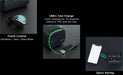 iSound detail number 2,Touch control in three modes: left mono mode, twin mode, and share mode. Detail number 3, USB-C fast cahrge, 15 minutes charging for 1 hour playtime, extend t 35 hours with the case. Detail number 4, quick pairing.