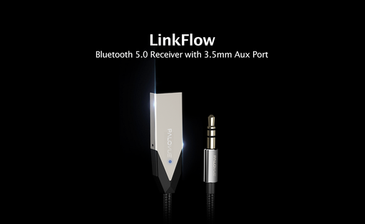 LinkFlow: Bluetooth 5.0 receiver / audio adapter with 3.5mm aux port.