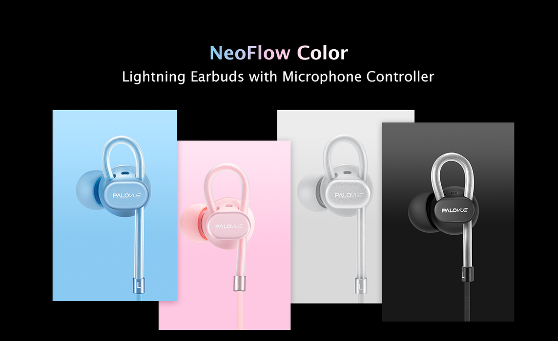 NeoFlow Color: Lighting earphones with microphone.